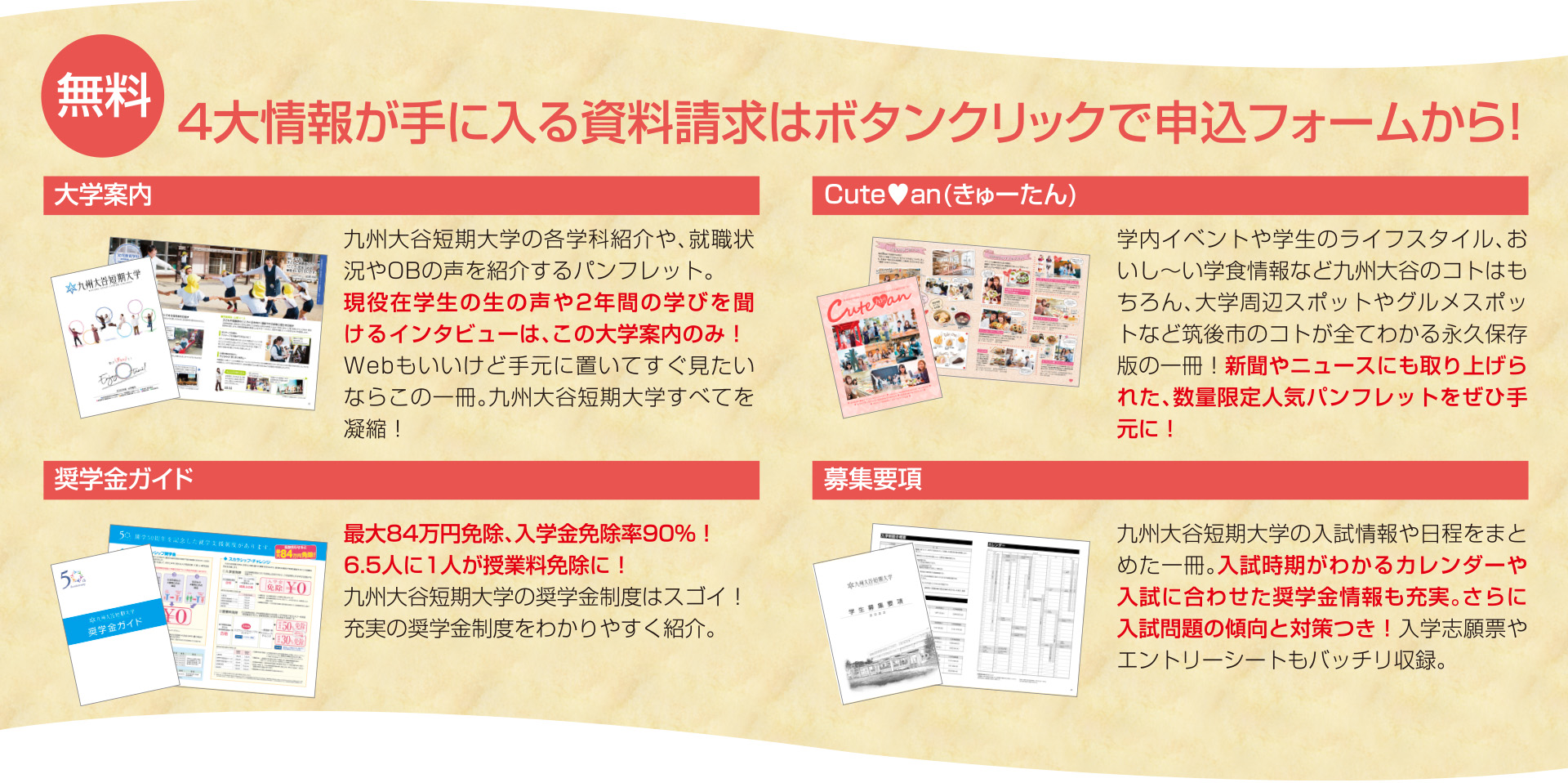 充実の資料請求内容